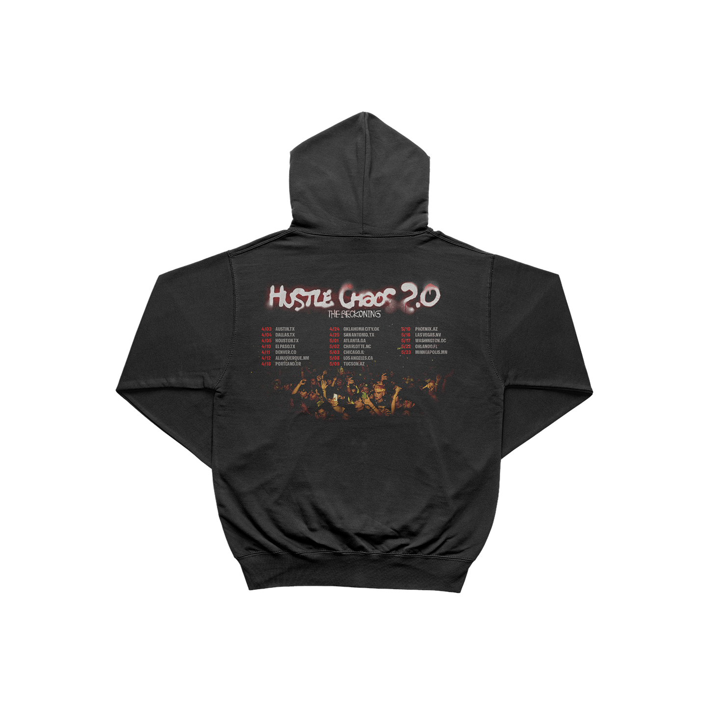 Black Smurf "Hustle Chaos 2.0" Tour Hoodie in Black