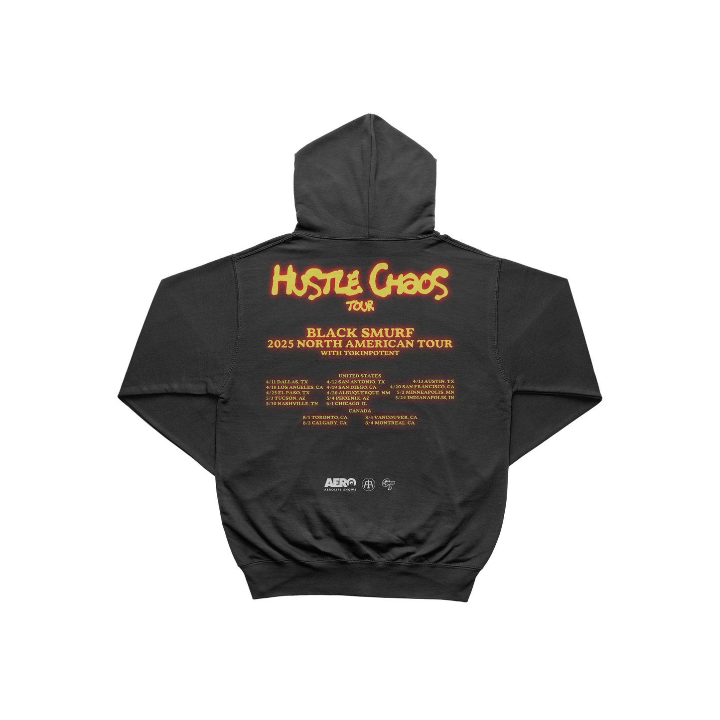 Black Smurf "Hustle Chaos" Tour Hoodie in Black