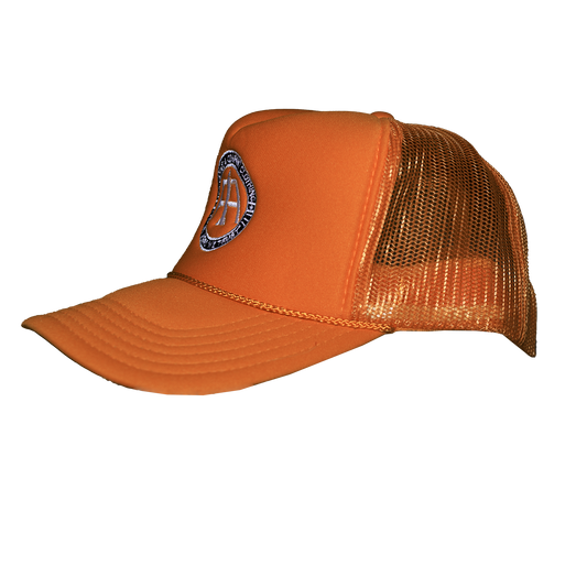 Orange Aero Logo Mesh Trucker Hat