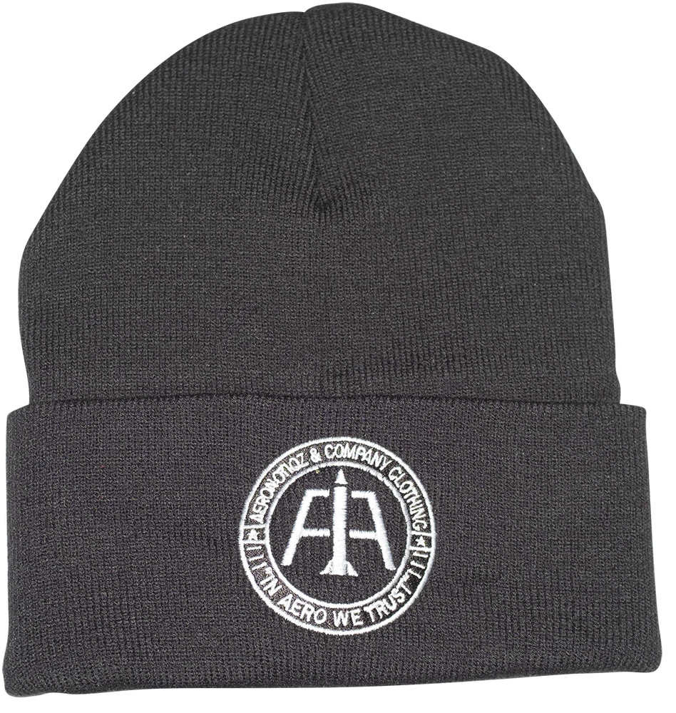 Black “In Aero We Trust” Beanie
