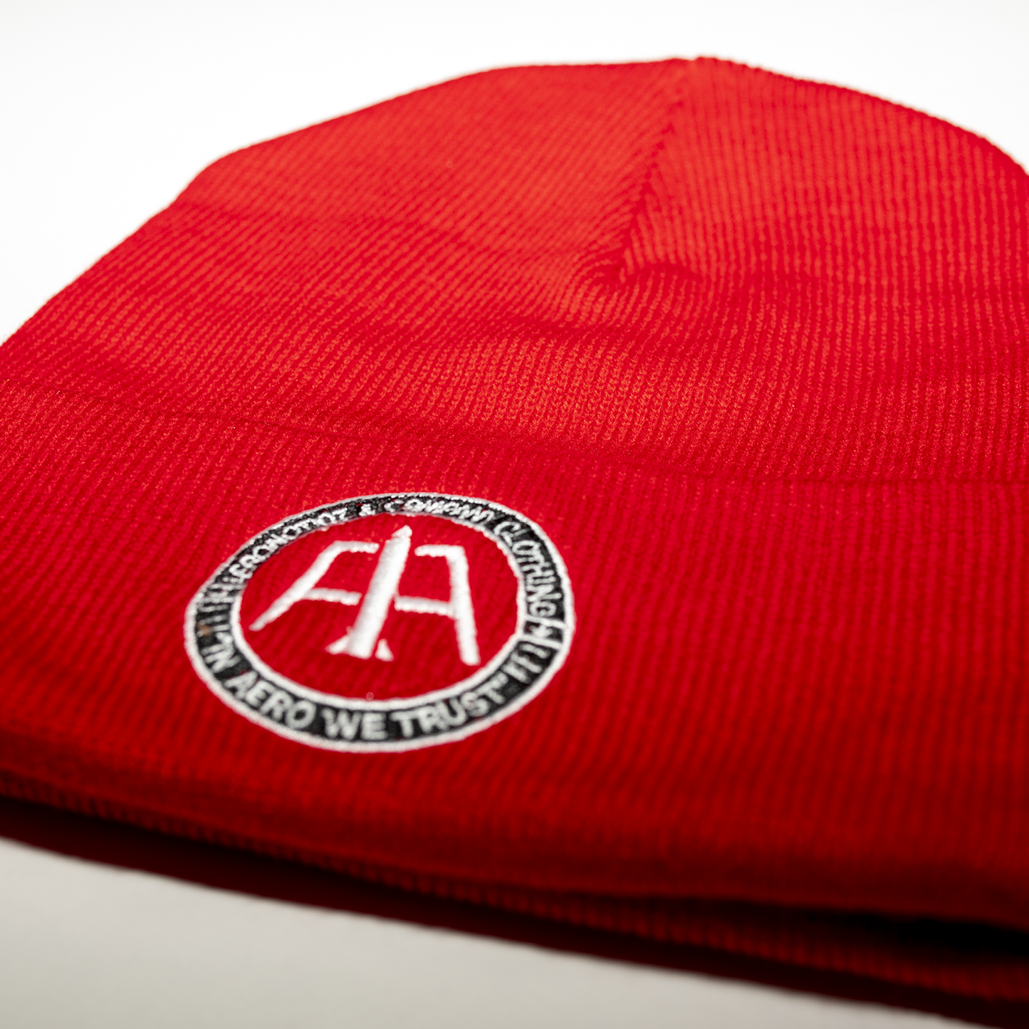 Red “In Aero We Trust” Beanie