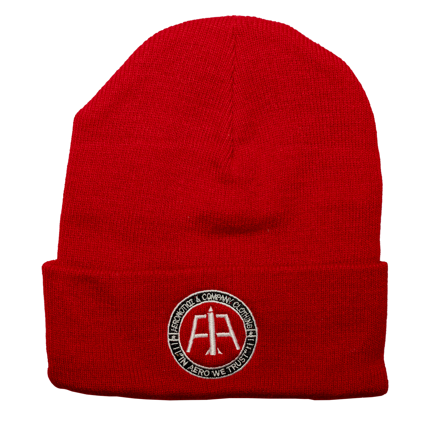 Red “In Aero We Trust” Beanie