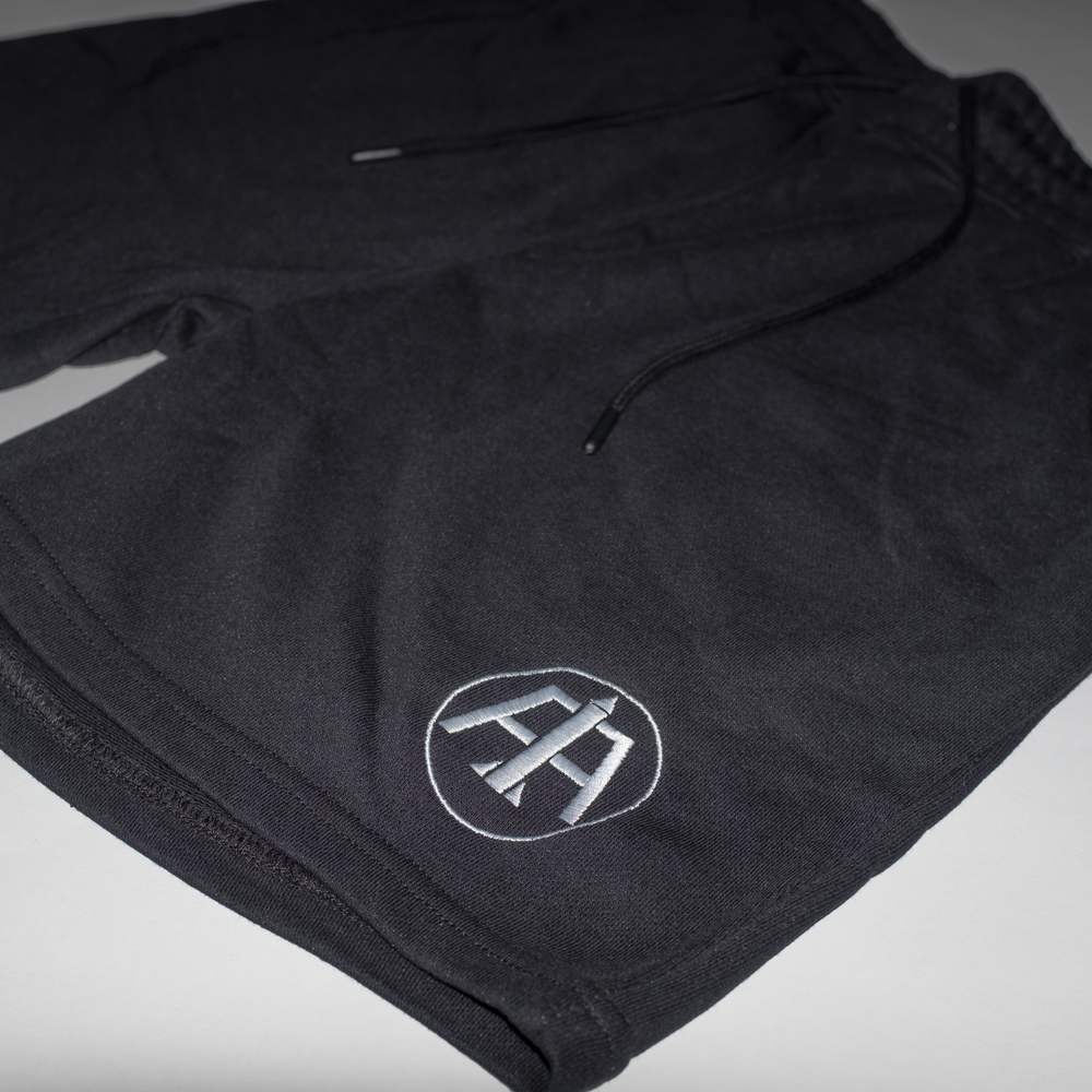 Black Aeronotiqz Logo Embroidered Shorts