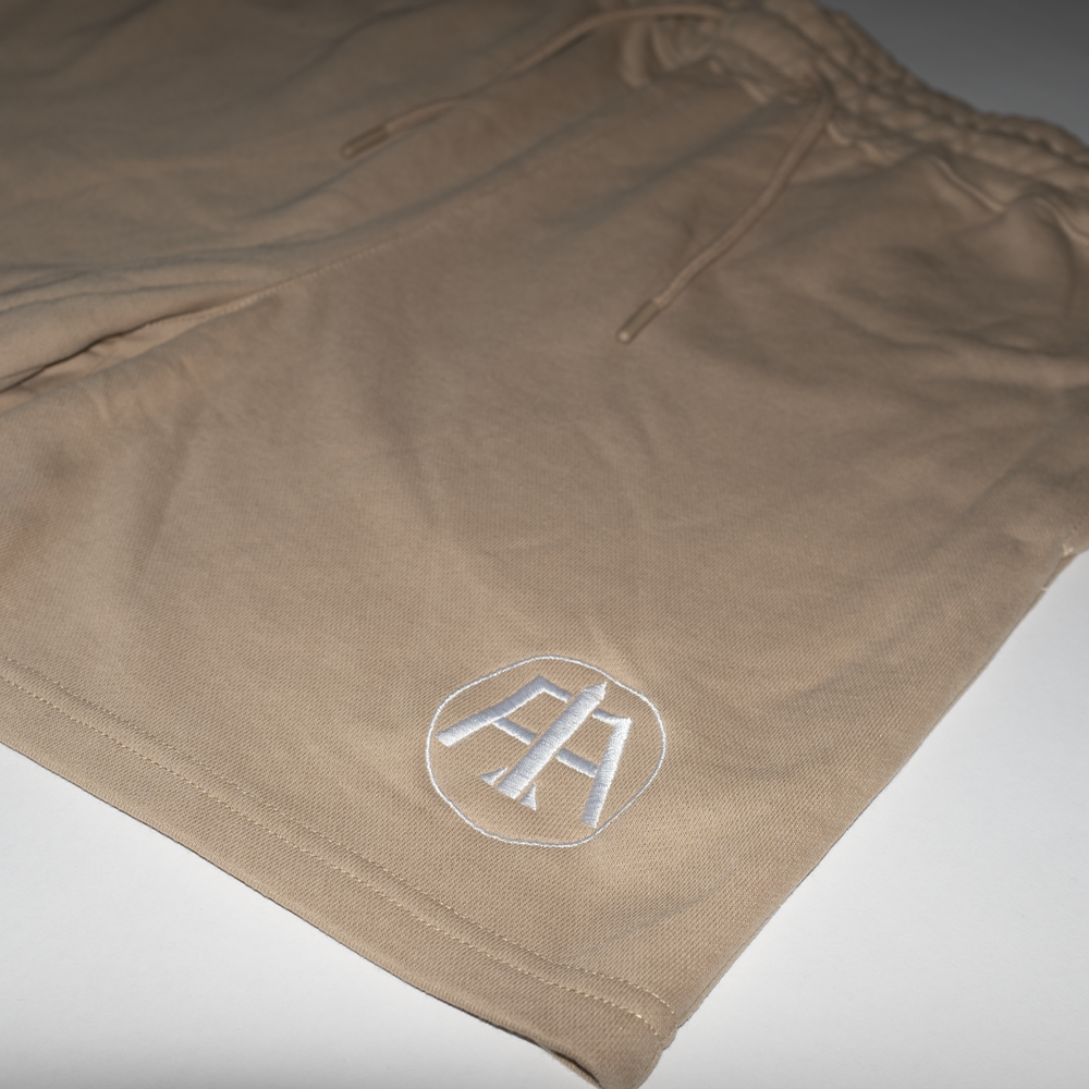 Khaki Aeronotiqz Logo Embroidered Shorts