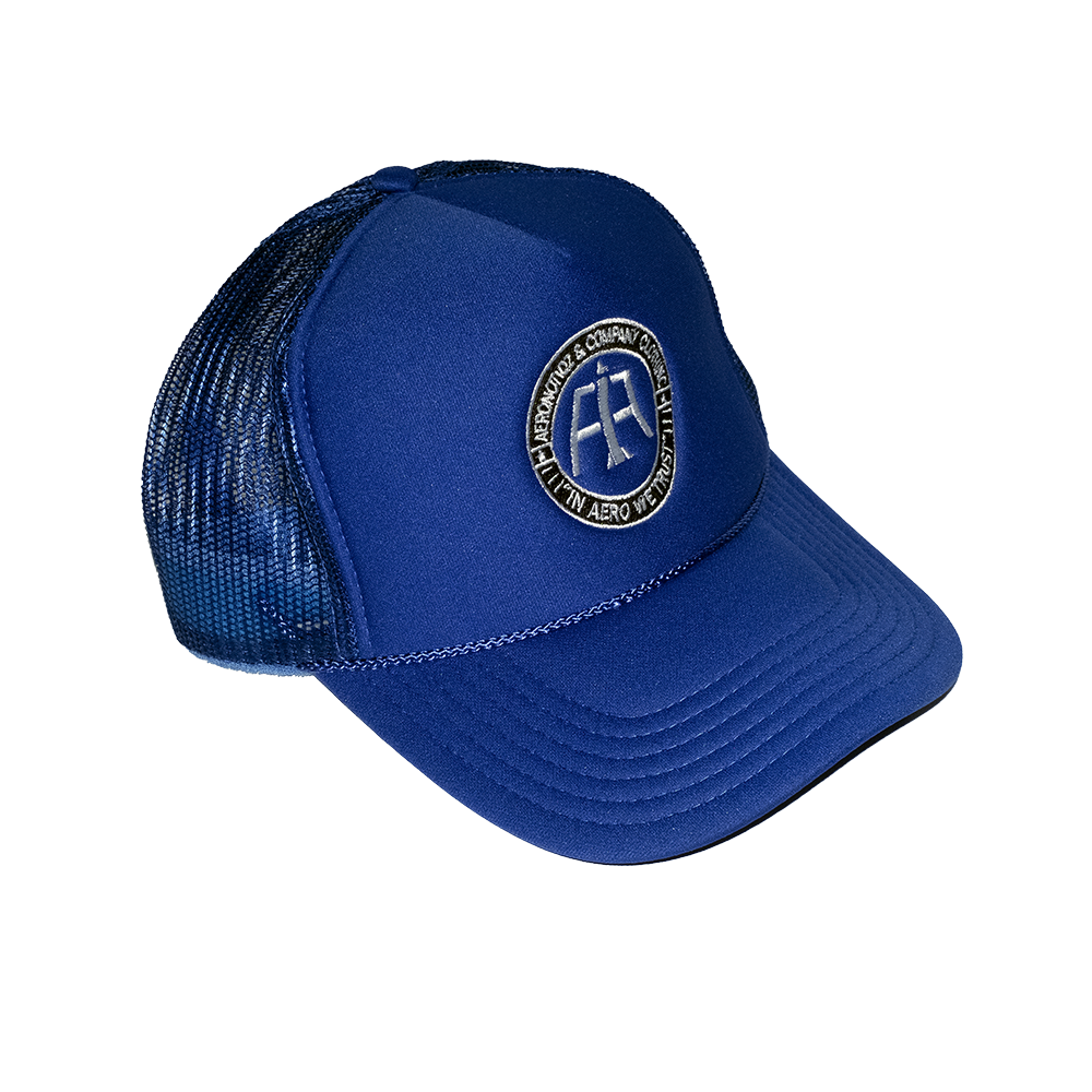 Royal Blue Aero Logo Mesh Trucker Hat
