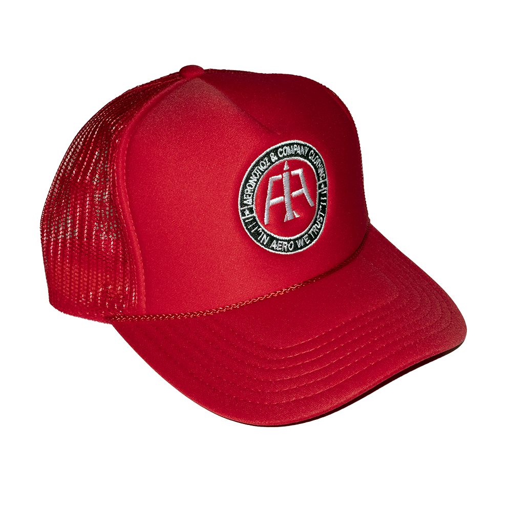 Red Aero Logo Mesh Trucker Hat