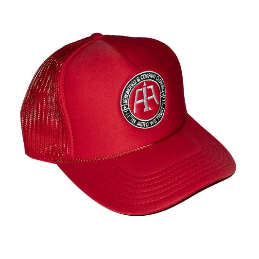 Red Aero Logo Mesh Trucker Hat