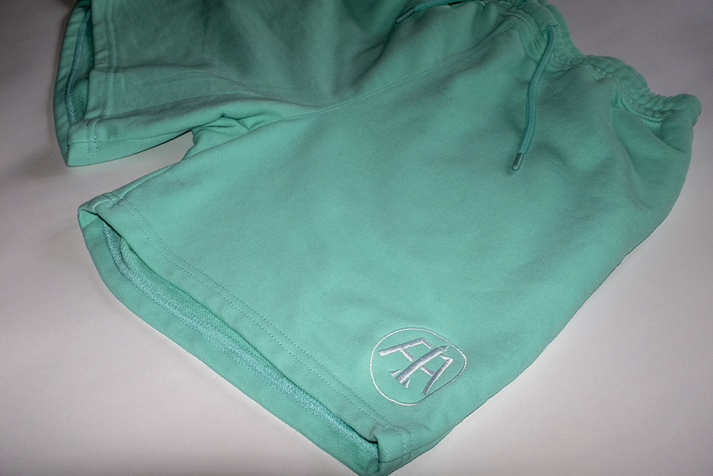 Teal Aeronotiqz Embroidered Logo Shorts