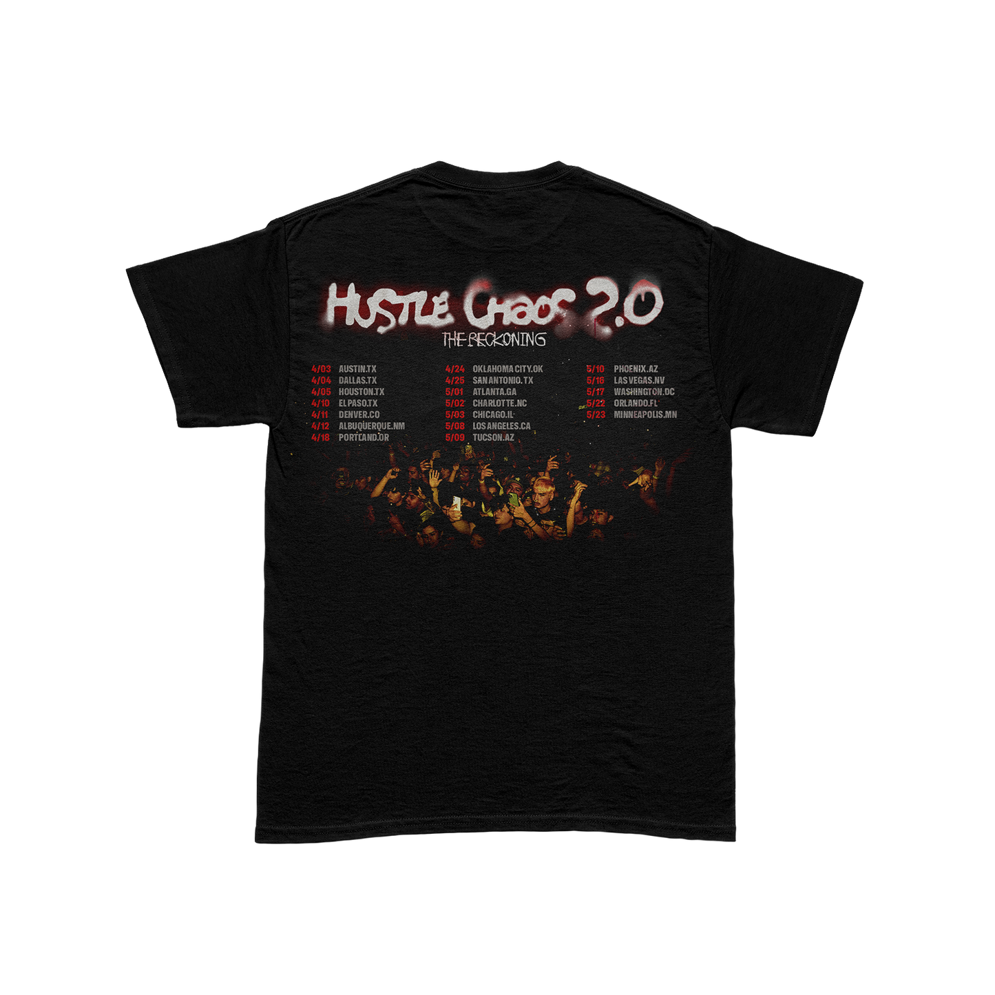 Black Smurf "Hustle Chaos 2.0" Tour Tee Shirt in Black