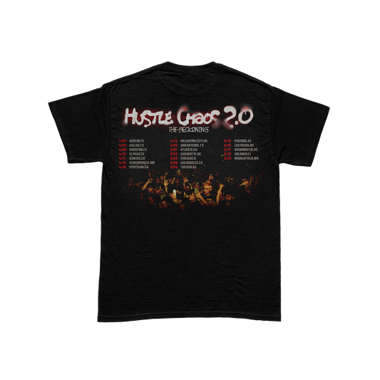 Black Smurf "Hustle Chaos 2.0" Tour Tee Shirt in Black