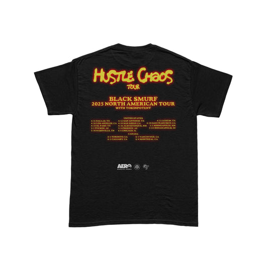 Black Smurf "Hustle Chaos" Tour Tee Shirt in Black