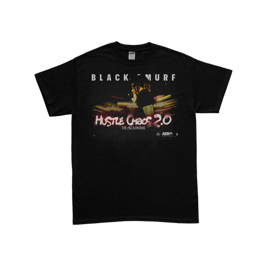 Black Smurf "Hustle Chaos 2.0" Tour Tee Shirt in Black