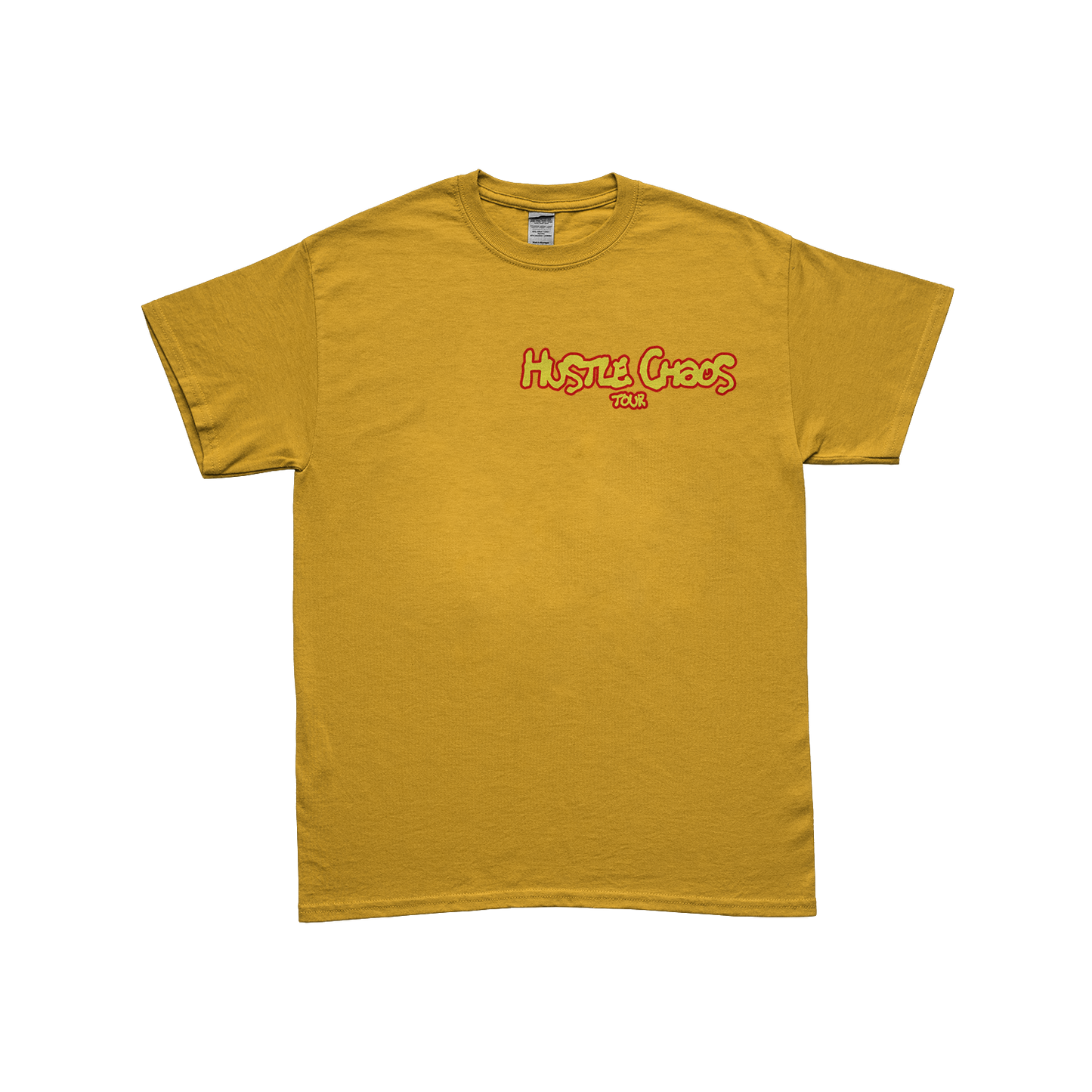 Black Smurf "Hustle Chaos" Tour Tee Shirt in Yellow