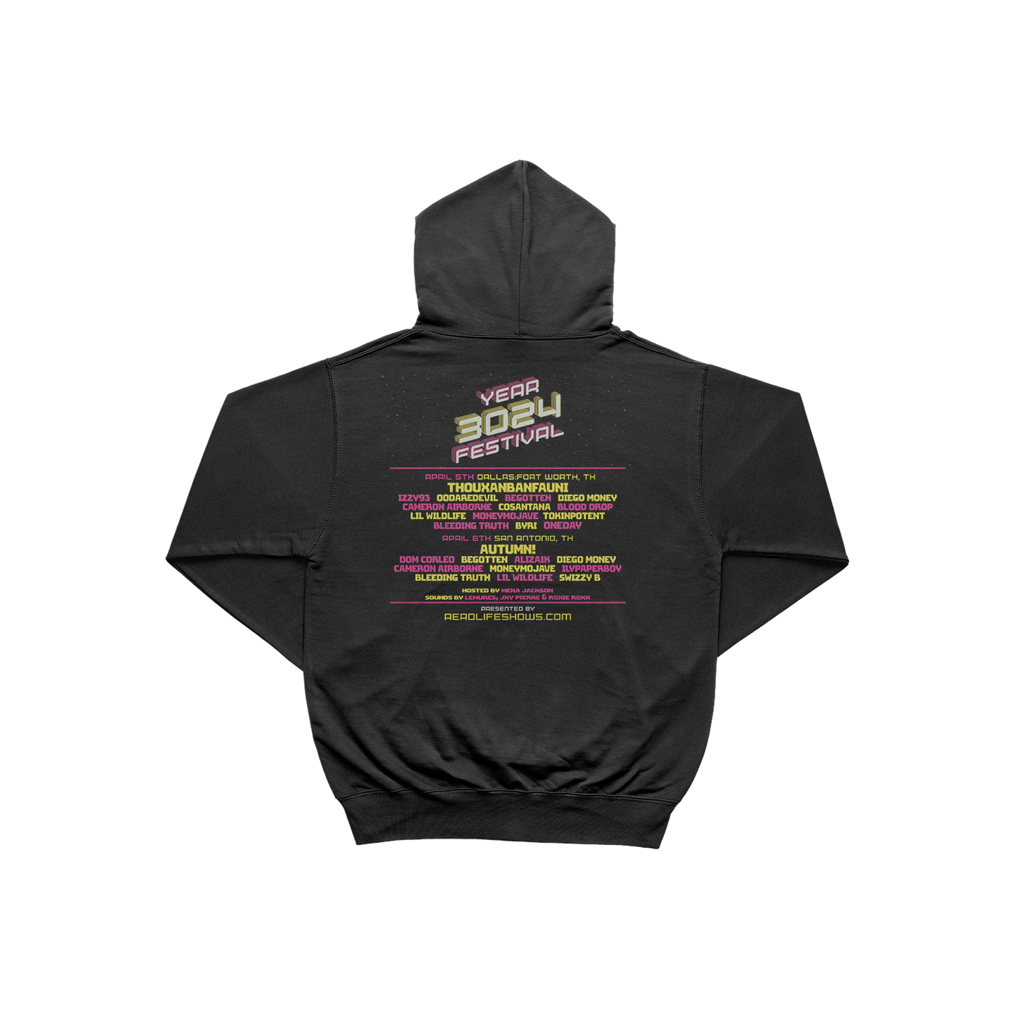 Year 3024 Festival Hoodie in Black