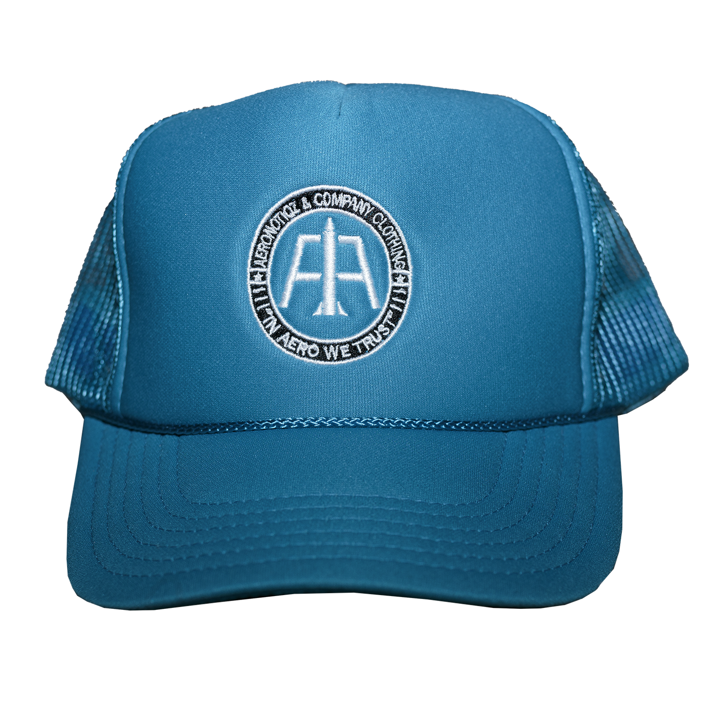 Aqua Aero Logo Mesh Trucker Hat