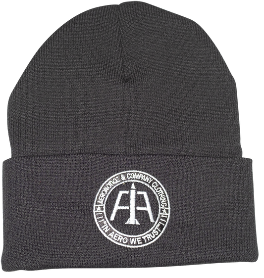 Black “In Aero We Trust” Beanie