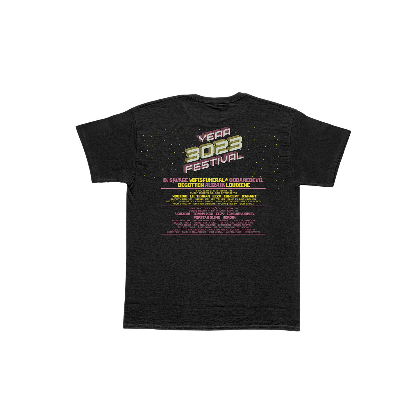 Year 3023 Merch Tee Shirt in Black