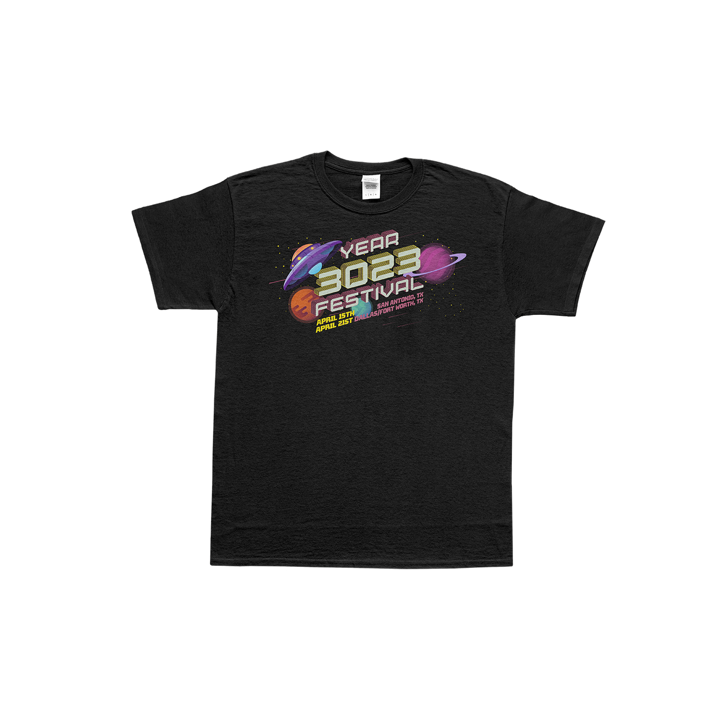 Year 3023 Merch Tee Shirt in Black