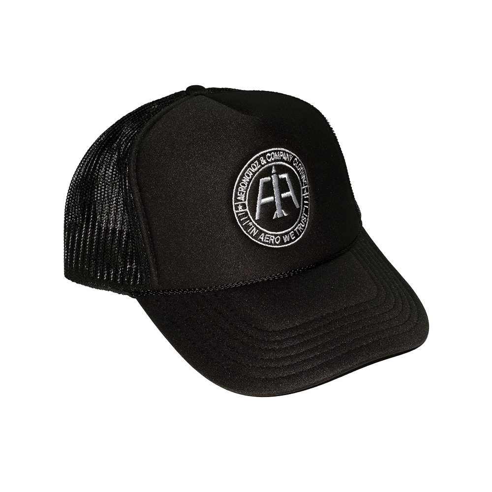 Black Aero Logo Mesh Trucker Hat