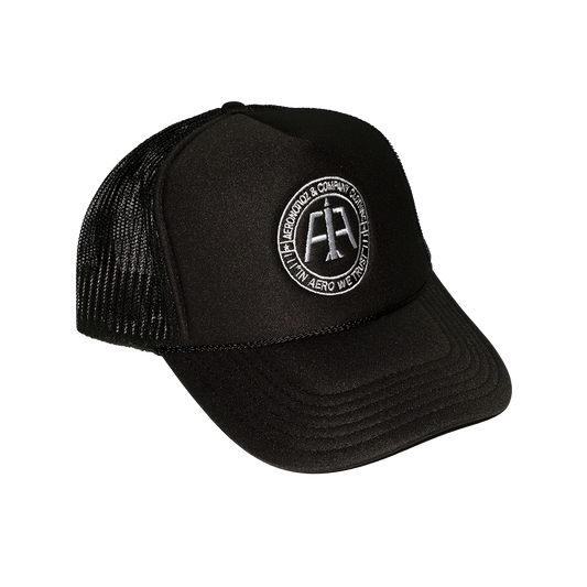 Black Aero Logo Mesh Trucker Hat