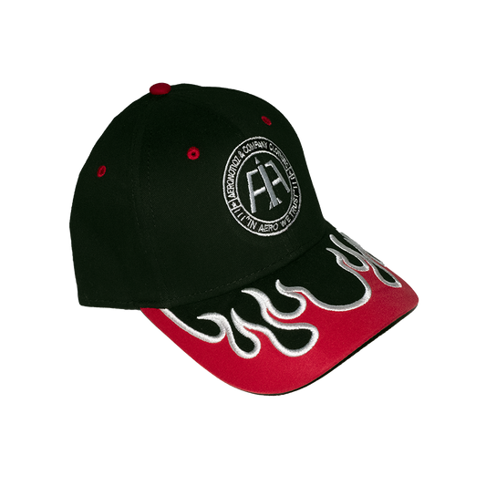 Black & Red Two Tone Flame Hat